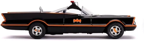 Vista 4 de Jada Toys DC Comics 1:32 Classic TV Series 1966 Batmobile - Coche fundido a presión con figura de Batman, juguetes para niños y adultos