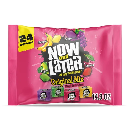 Vista 11 de Caramelo masticable original Now & Later, sabor manzana, barra de 0,93 onzas, paquete de 24