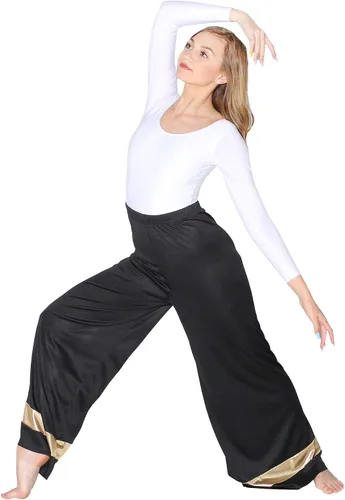 Vista 2 de Danzcue Pantalón palazzo de baile de alabanza para mujer