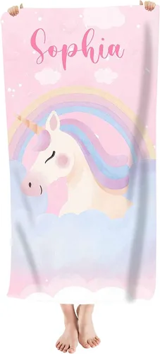 Vista 7 de Toalla de playa personalizada de dinosaurio para niños, bebés, niños y niñas con nombre de 30 x 56 pulgadas, toalla de baño con nombre personalizado