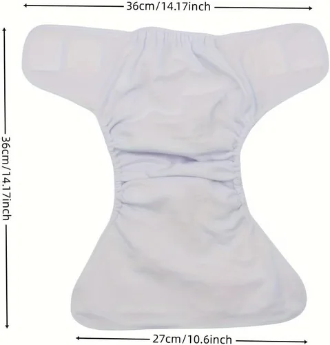 Vista 9 de 3 unidades de pañales de tela reutilizables con diseño de sujetadores de gancho y bucle con 3 insertos de microfiador (estampados de animales)