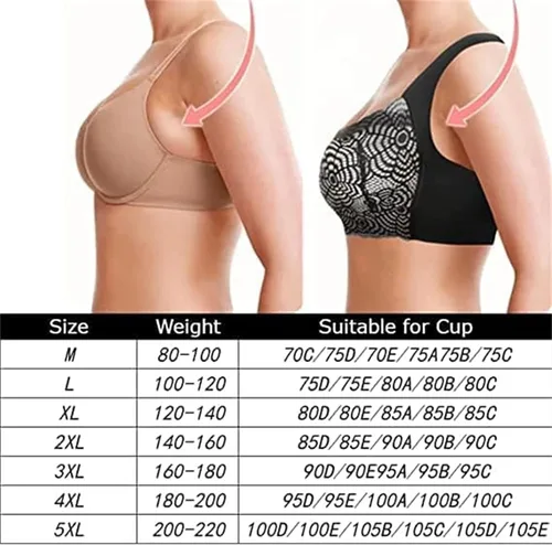 Vista 3 de Healthfit Turmalina Lymphatic Shaping and Powerful Lifting & Breast Enhancement Bra para mujer