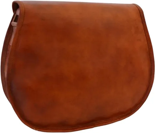 Vista 9 de Satchel And Fable Bolsos cruzados de cuero de 13 pulgadas para mujer, estilo vintage, genuino, hobo hecho a mano, marrón, bolso de hombro