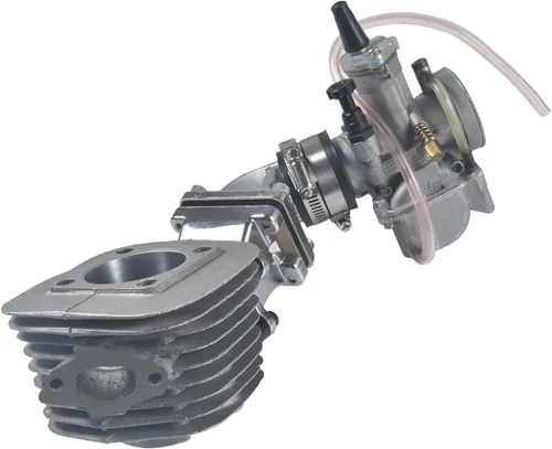 Vista 4 de Kit de carburador Dio con válvula de rejilla PWK24 para moto con motor de 48 cc, 66 cc, 80 cc (Adaptador negro) Actualización completa de admisión