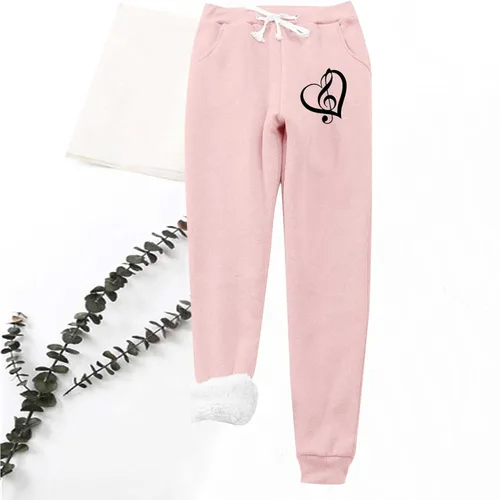 Vista 4 de Pantalones deportivos holgados para mujer, pantalones de otoño e invierno, pantalones deportivos de cintura alta con bolsillos, parte inferior