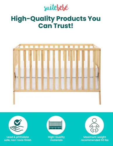 Vista 7 de Suite Bebe Palmer - Cuna convertible 3 en 1, envío rápido, natural