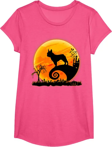 Vista 66 de Camiseta divertida de disfraz de Halloween para perro y luna de Bulldog francés, Negro, S