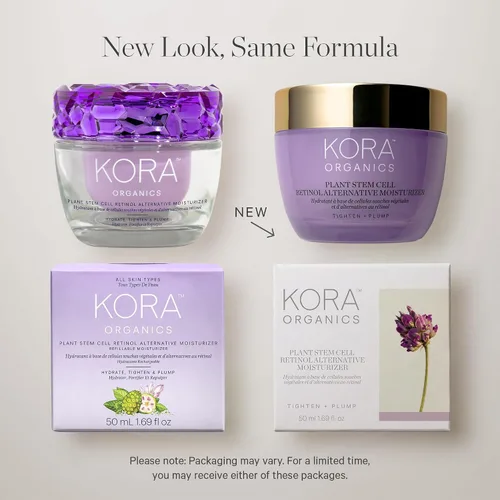 Vista 9 de KORA Organics Hidratante alternativo al retinol de células madre vegetales, alternativa activa al retinol suaviza las arrugas y reafirma la piel