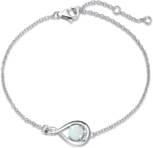 Vista 26 de FANCIME 925 Sterling Silver Infinity Birthstone Bracelets for Women abr-04