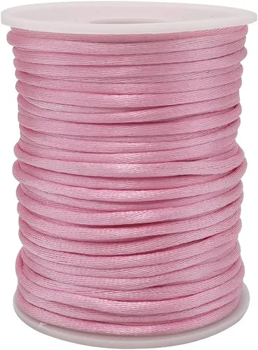 Vista 11 de INSPIRELLE Cordón de satén de 3mm negro, cordón de seda Rattail, hilo de nudo chino para hacer joyas, carrete de 50 yardas
