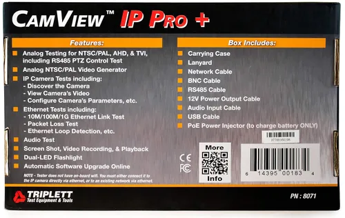 Vista 14 de Triplett 8071 CamView IP Pro+ CCTV Cámara Probador con servidor DHCP incorporado - IP, NTSC/PAL, AHD, TVI