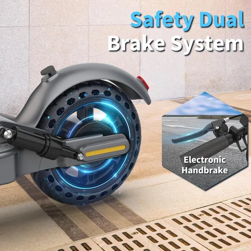 Vista 6 de WERHY H5PRO Scooter eléctrico con doble suspensión, motor sin escobillas de 350 W y 19 MPH, 15 millas de largo alcance, neumáticos sólidos de 8.5