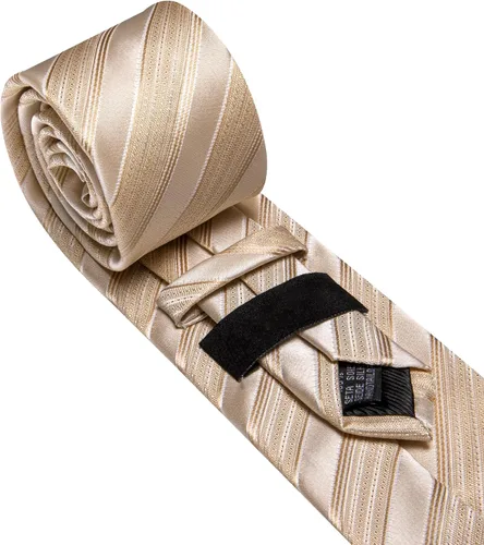 Vista 162 de Barry.Wang Juego de corbatas para hombre, corbata de seda a rayas, tejido a cuadros, gemelos formales, negocios, boda