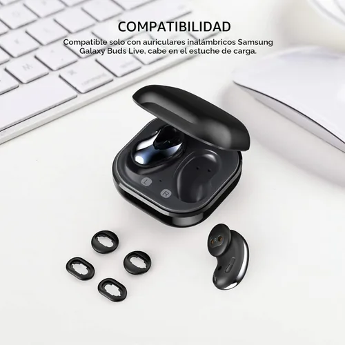 Vista 2 de AhaStyle Galaxy Buds Live - 6 pares de auriculares de silicona Negro para Galaxy Buds Live