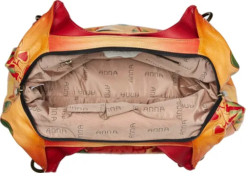 Vista 5 de Anna by Anuschka Bolso Hobo fruncido para mujer, piel auténtica