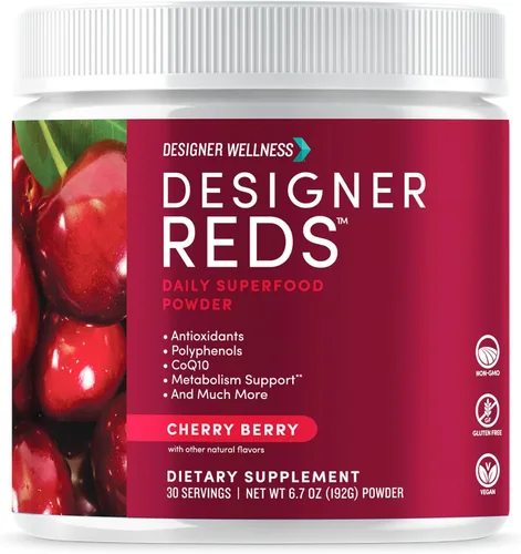Vista 10 de Designer Wellness, Designer Greens Superfood en polvo con prebióticos, probióticos, antioxidantes y soporte para la desintoxicación, 30 porciones