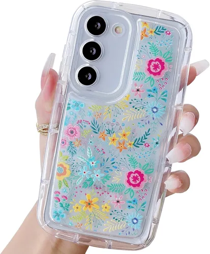 Vista 10 de Funda para Samsung Galaxy S23, para Samsung Galaxy Ultra, delgada, bonita, protectora, transparente, floral, para Samsung Floral A