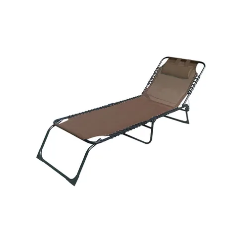 Vista 2 de Marbueno Tumbona Plegable Acero Con Cojin Jardin y Piscina 190X58X27 cm Marron 10001