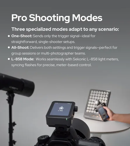 Vista 5 de Godox X3 Pro N X3Pro N TTL Disparador de flash inalámbrico para Nikon, transmisor de pantalla táctil 2.4G con control de aplicación Bluetooth