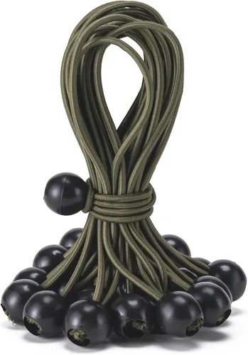 Vista 12 de Paquete de 30 cuerdas elásticas con bola, cuerdas elásticas resistentes de 4 pulgadas, lona de toldo con bolas elásticas para amarre de dosel