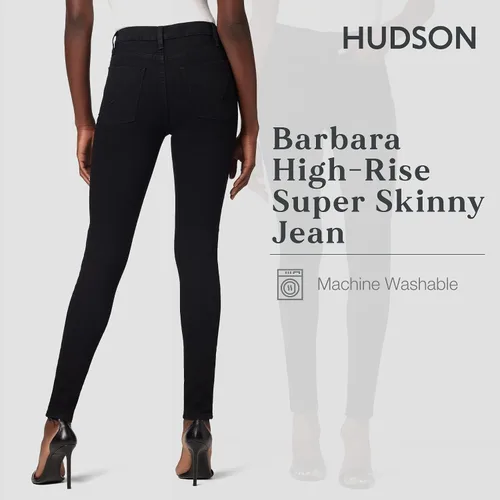 Vista 3 de HUDSON Jeans Barbara - Jeans de tiro alto para mujer, color negro, 25, Negro