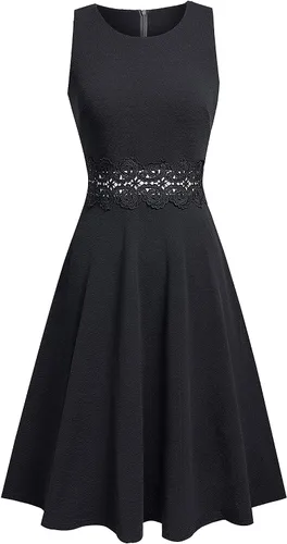 Vista 2 de HOMEYEE Vestido de Cóctel para Mujer de Línea A con Bordado Casual para Fiesta de Verano Invitada de Boda A079