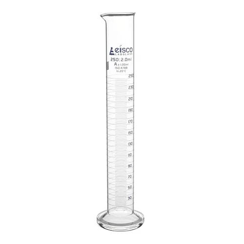 Vista 9 de Cilindro graduado, 5 ml - Tolerancia de clase A ±0,05 ml - Base redonda - Graduaciones azules - Vidrio de borosilicato 3.3 - Eisco Labs