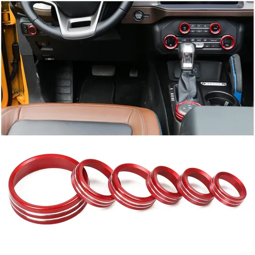 Vista 17 de Cubierta de perilla de interruptor de faros de aire acondicionado para 2021 2022 2023 2024 2025 Nuevo Ford Bronco 2/4 Puerta Interior Accesorios