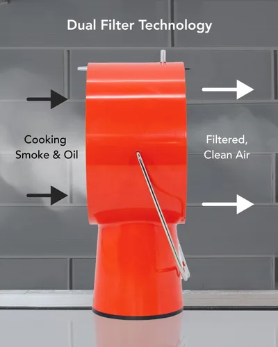 Vista 5 de Airhood Ventilador de Cocina Portátil Inalámbrico Campana Extractora con 5 Filtros de Aire de Carbón Activado y Filtro de Aceite de Acero