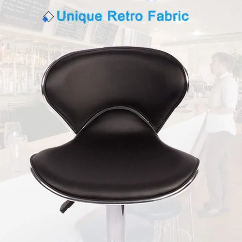 Vista 6 de Taburetes de bar Taburete giratorio de altura ajustable con parte trasera de cuero sintético duradero moderno alto comedor silla bar taburete