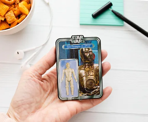 Vista 3 de AQUARIUS Star Wars C3PO - Figura de acción con imán para refrigerador, casillero, pizarra blanca y sala de juegos, productos y coleccionables