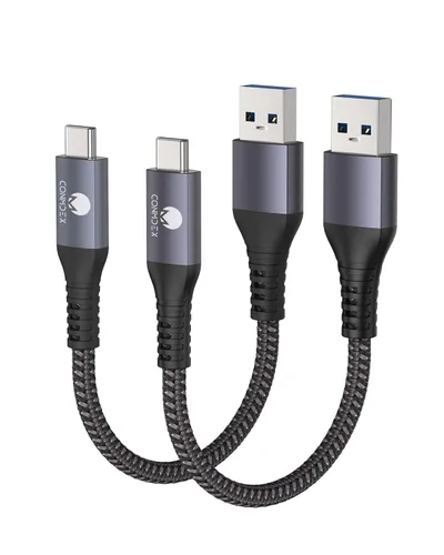 Vista 17 de CONMDEX - Cable USB C de 30 cm, [2 unidades], USB 3.1 Gen 2, transferencia de datos de 10 Gbps, cable trenzado tipo C, carga rápida USB a USB C