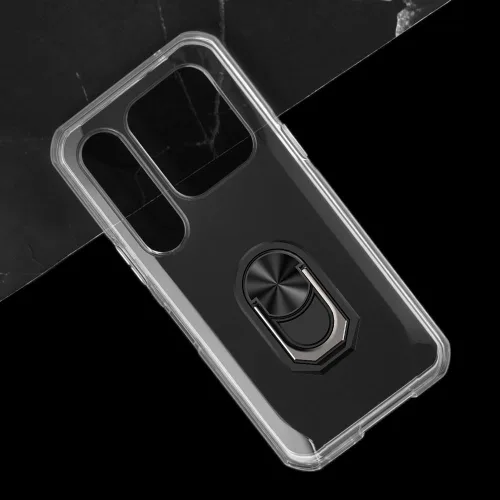 Vista 6 de Estuche y soporte de anillo para Oukitel WP66 - transparente+negro Paquete combinado 2 en 1 de 6.6 pulgadas que incluye cubierta de parachoques a