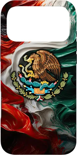 Vista 22 de Funda para iPhone 17 con diseño de bandera mexicana ahumada del orgullo de México del Cinco de Mayo