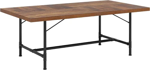 Vista 8 de Tribesigns Mesa de comedor para 6-8 personas, mesa de cocina rectangular de madera de 70.9 pulgadas con marco de metal de tubo, mesa de comedor