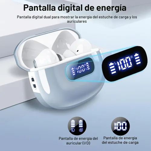 Vista 3 de Wekily Auriculares inalámbricos, auriculares Bluetooth 5.3 con pantalla de alimentación LED, auriculares inalámbricos 2025, estéreo de alta