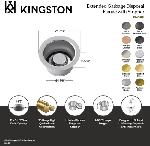 Vista 3 de Kingston Brass BS2003 Hecho a juego Brida de eliminación extendida, latón antiguo 4.5 x 4.5 x 2.63