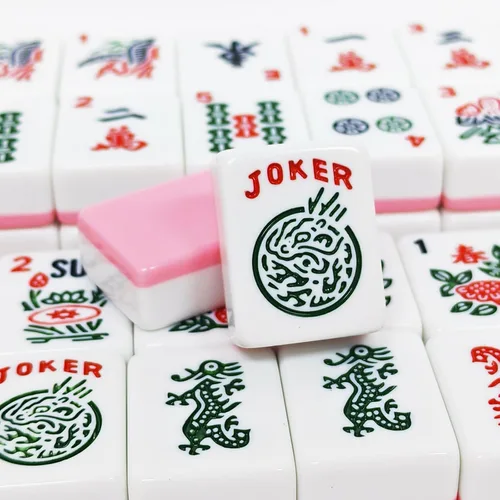 Vista 8 de American Mahjong - Juego de azulejos Mahjong, 166 azulejos rosados