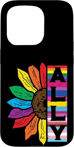 Vista 14 de iPhone 16 Lgbt Gay Ally Sunflower Rainbow Pride Flag Men Women Kids Case