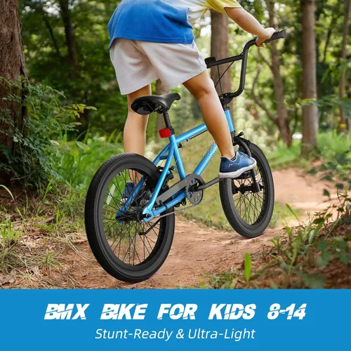 Vista 2 de 67i - Bicicleta BMX para niños de 18/20 pulgadas, bicicleta para niños de 8 a 12 años con freno U delantero y trasero, asiento ajustable, horquilla