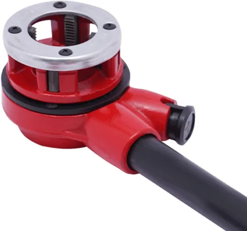 Vista 6 de Kit de enhebrador de tubería de trinquete, roscado manual de tubería de corte de hilo de acero, fontanero BSPT de 1/2''-1-1/4'' con estuche