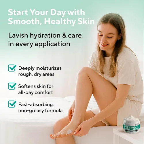 Vista 6 de Lavinso Crema de urea 40 por ciento para pies con máxima fuerza, crema de pies para callos y talones agrietados secos, reparación de piel áspera