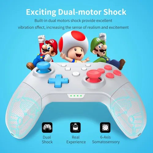 Vista 2 de GCHT GAMING Controlador de interruptor, controlador Switch Pro para interruptor inalámbrico SwitchLiteOLED con Wake Up AmiiboNFC, turbo, movimiento