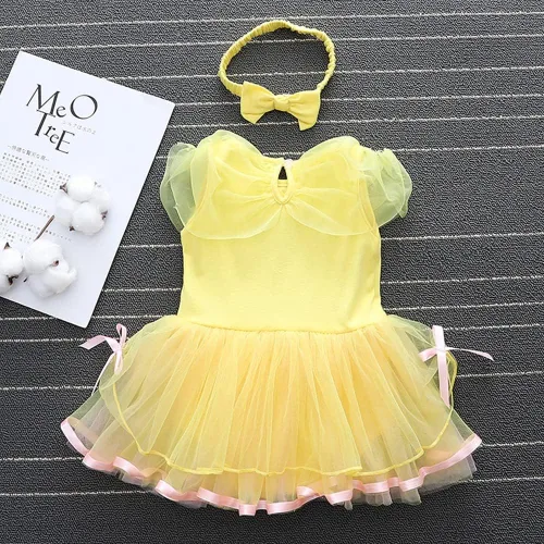 Vista 4 de Disfraces de princesa para bebé, disfraz de cumpleaños, vestido tutú con diadema para Halloween, Navidad, fiestas