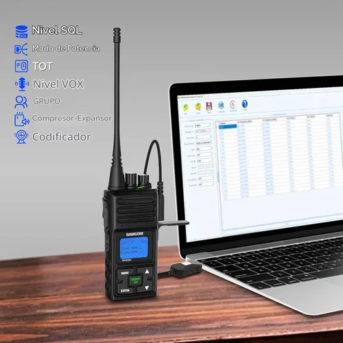 Vista 5 de SAMCOM Radios de 2 vías FPCN30A Radios bidireccionales de largo alcance recargables 5 vatios UHF programables Radios de mano profesionales Walkie