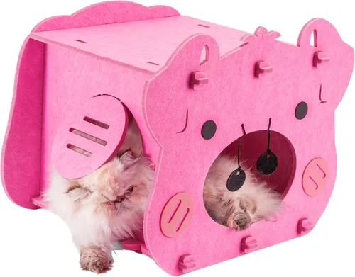 Vista 10 de Casa de cama para gatos de fieltro grueso, condominio de escondite para Verde