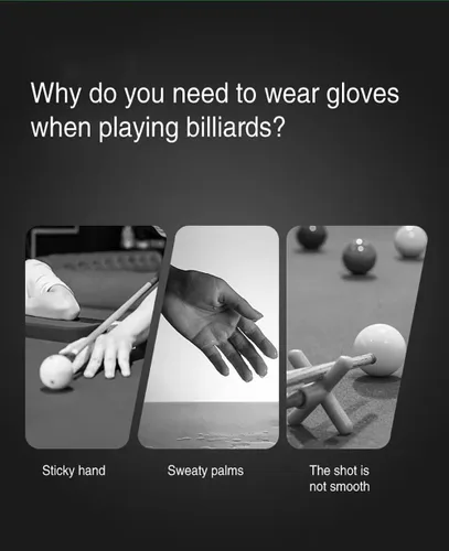 Vista 3 de Piece - Guantes de billar transpirables de 3 dedos para un control suave y preciso, izquierdo, individual