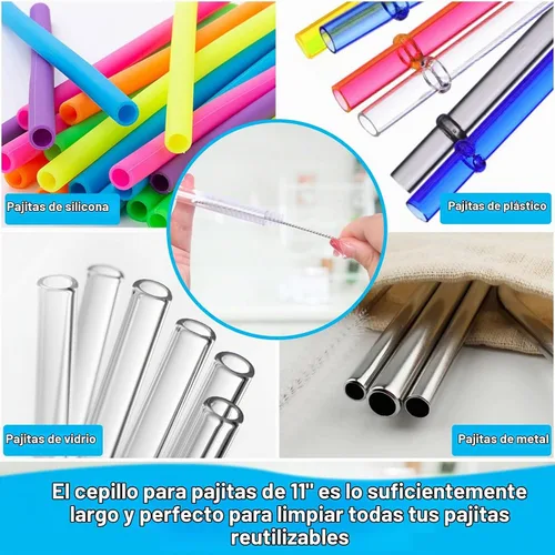 Vista 3 de XANGNIER Paquete de 3 cepillos limpiadores de botellas de agua, juego de limpieza para botellas de agua deportivas, biberones, vasos, cepillo