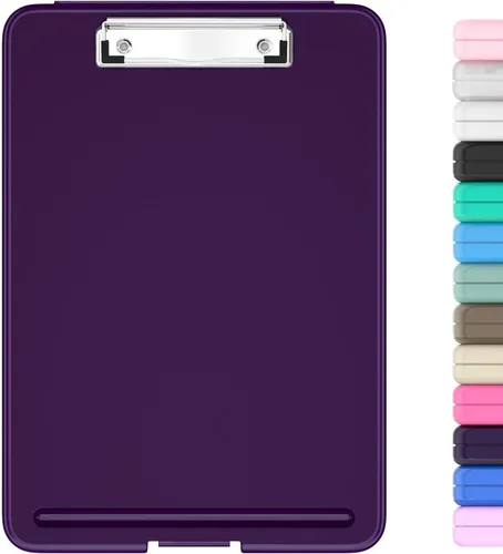 Vista 10 de Hongri Portapapeles con almacenamiento, 8.5 x 11 pulgadas, clip de enfermería, plegable para enfermeras, abogados, estudiantes, aula, oficina