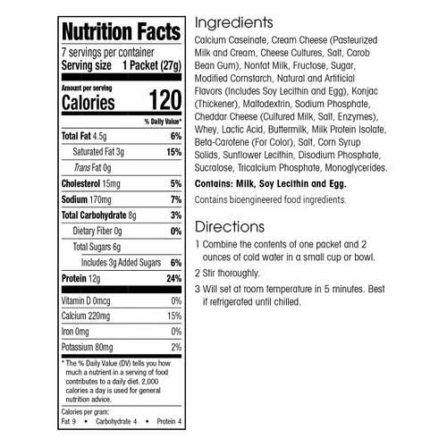 Vista 4 de Wonderslim Mezcla de pastel alta en proteínas, sin gluten – 7 unidades 0.42 oz de proteína, 120 calorías, 0.28 oz de carbohidratos netos, baja